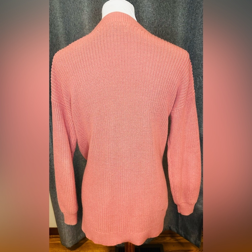 LOFT Petites Coral Button-Front Knit Cardigan Sweater | Size SP - Picture 5 of 11